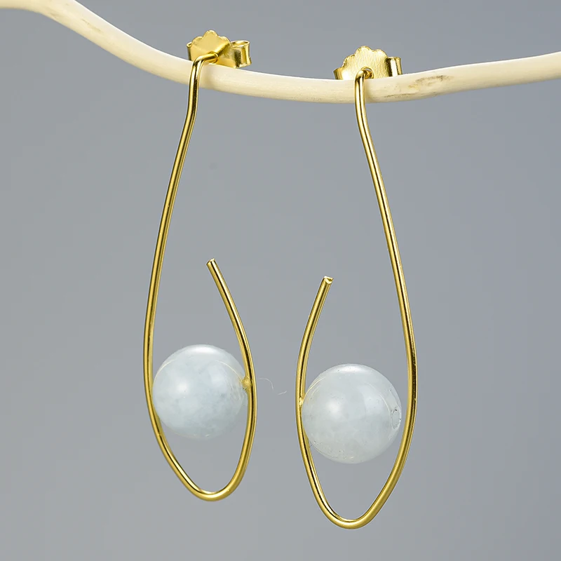 Lotus Fun Настоящее серебро 925 проба Натуральный камень Креативный дизайнер