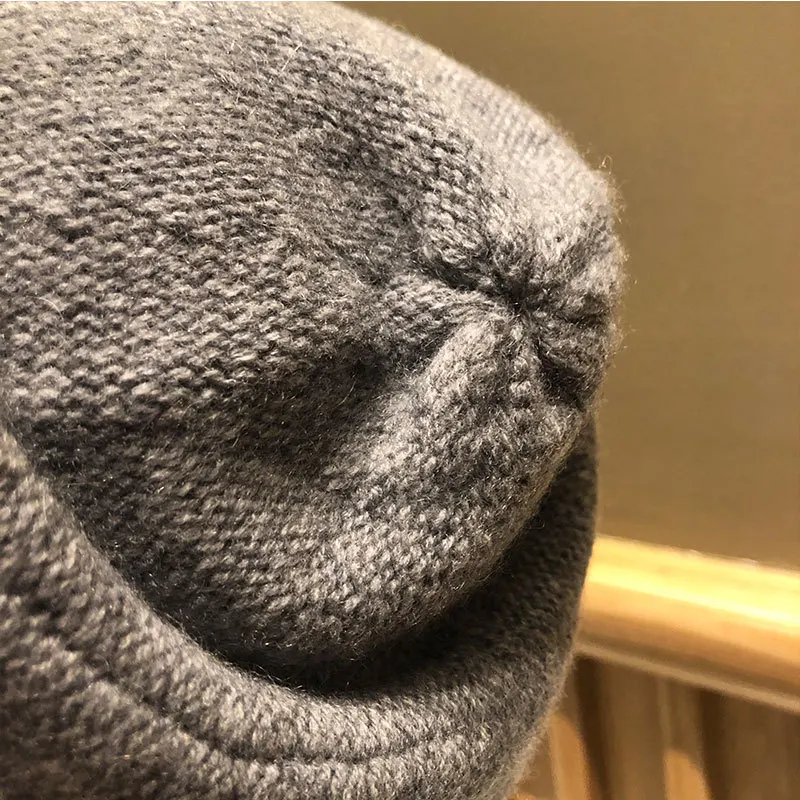 Warm Pure Cashmere Hat In Autumn and Winter. Comfortable Cashmere Knit Hair Cap. Fisherman Hat Warm and Leisure