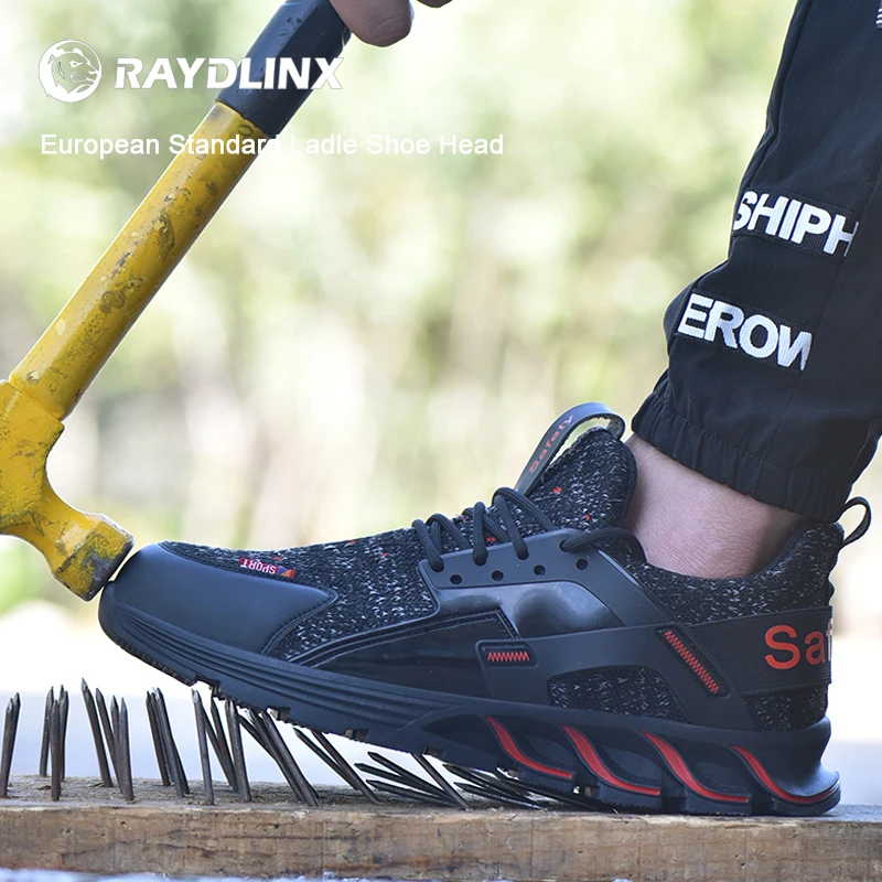 RAYDLINX Men's Safety Shoes Boots With Steel Toe Cap Casual Men's Boots Work Indestructible Shoes Puncture-Proof Work