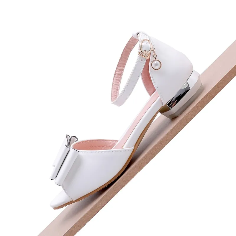 Летние сандалии на плоской подошве большие размеры 9 10 11 13 Женская обувь с бантом