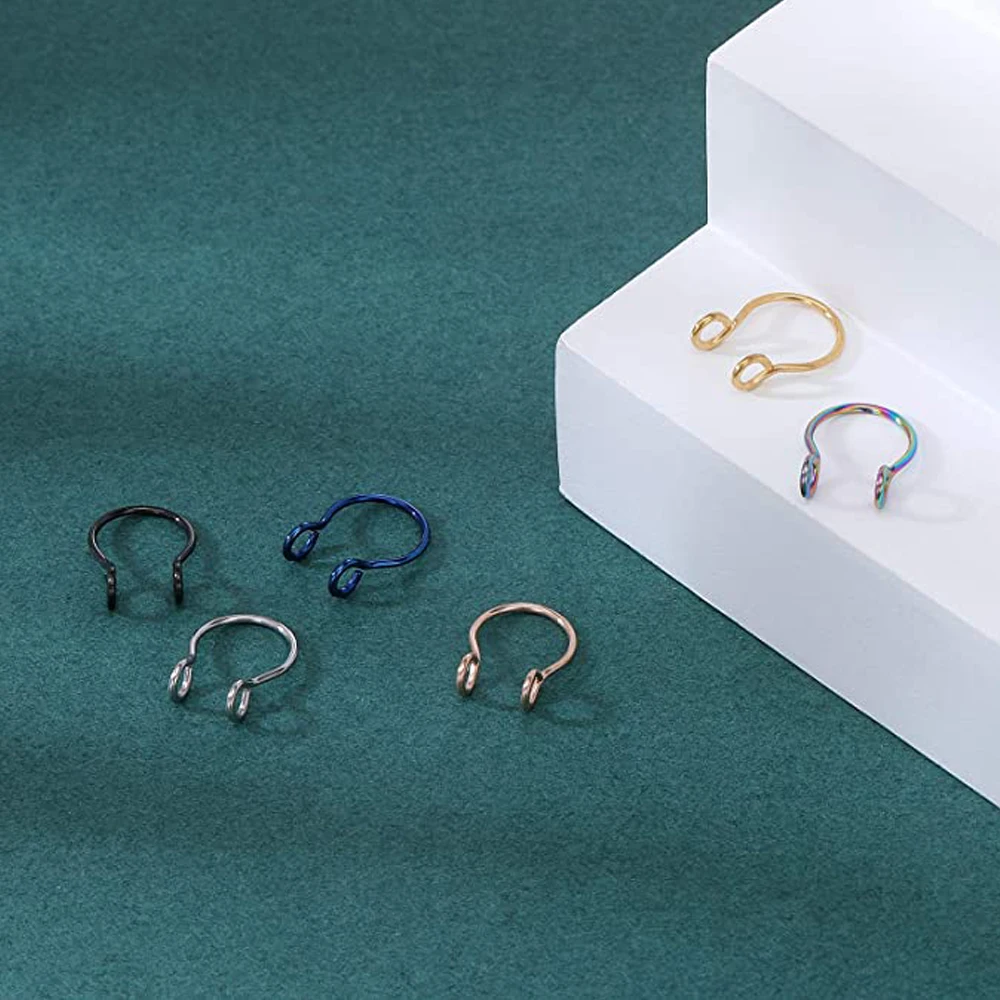 Искусственная перегородка носовые кольца поддельные кольцо для носа 316L