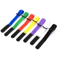 10pcslot 2x20cm width reverse buckle magic tape hook loop nylon fastener cable ties strap sticky line finishing