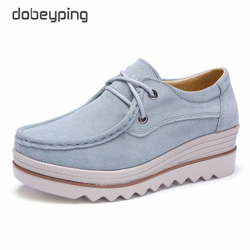 Dobeyping Новая Осенняя обувь женские замшевые лоферы на плоской подошве со