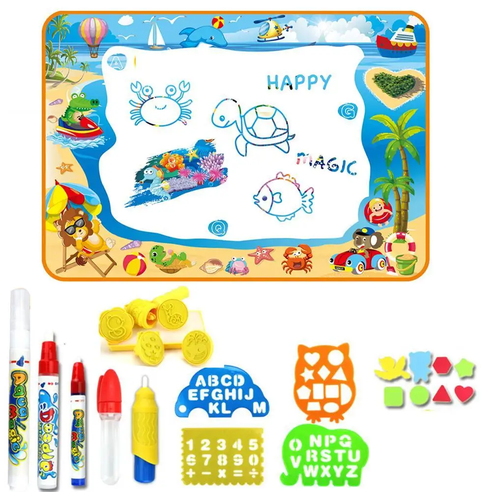 

Large Portable Magic Pen Water Doodle Mat Painting Pad Kids Educational Toy Gift With Magic Pen Non-Toxic Drawing Board for Kids