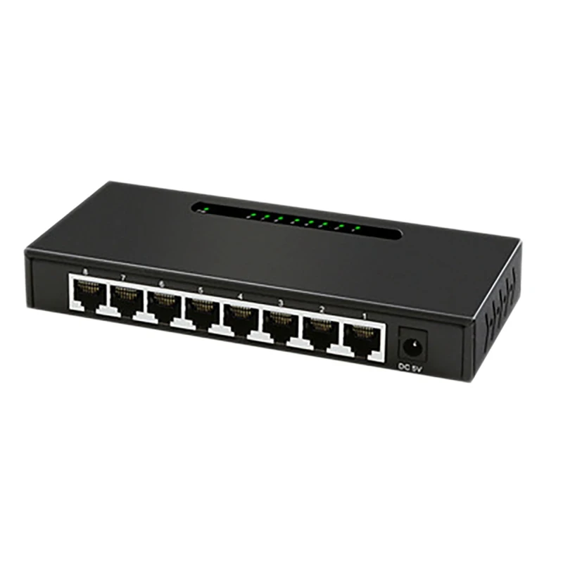 

Ethernet-Сплиттер, 8-портовый RJ45 гигабитный анти-экранированный светодиодный индикатор, сетевой коммутатор для монитора, маршрутизатора, ПК