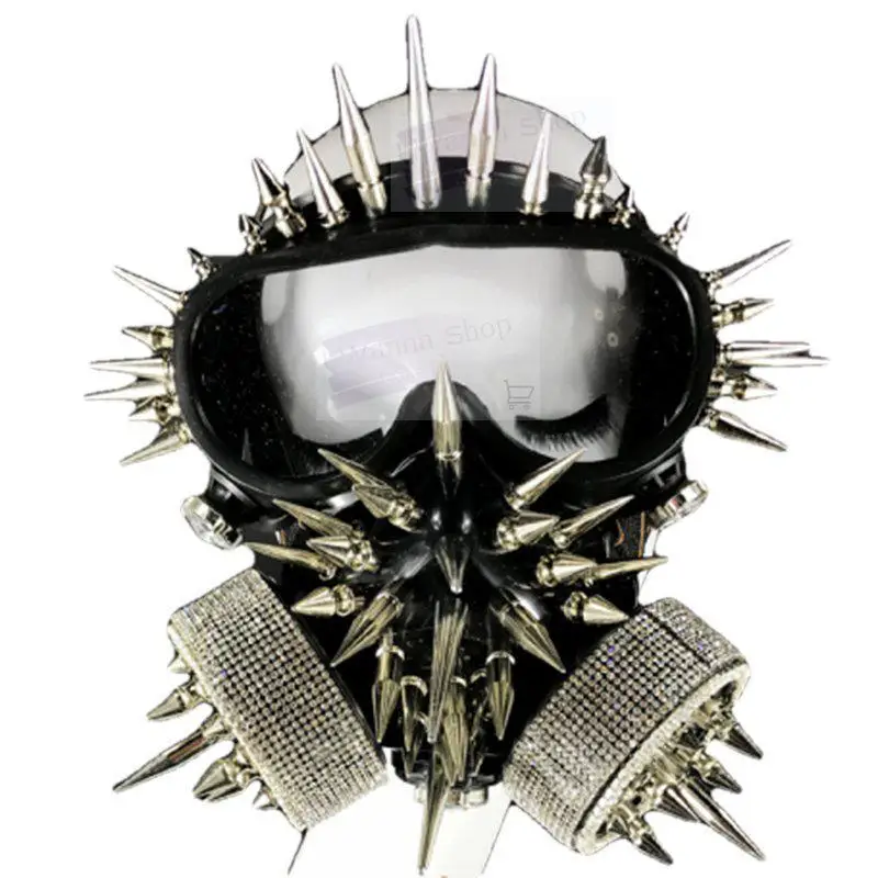 Карнавал рейв маски Хэллоуин фестиваль аксессуары серебряные заклепки Череп