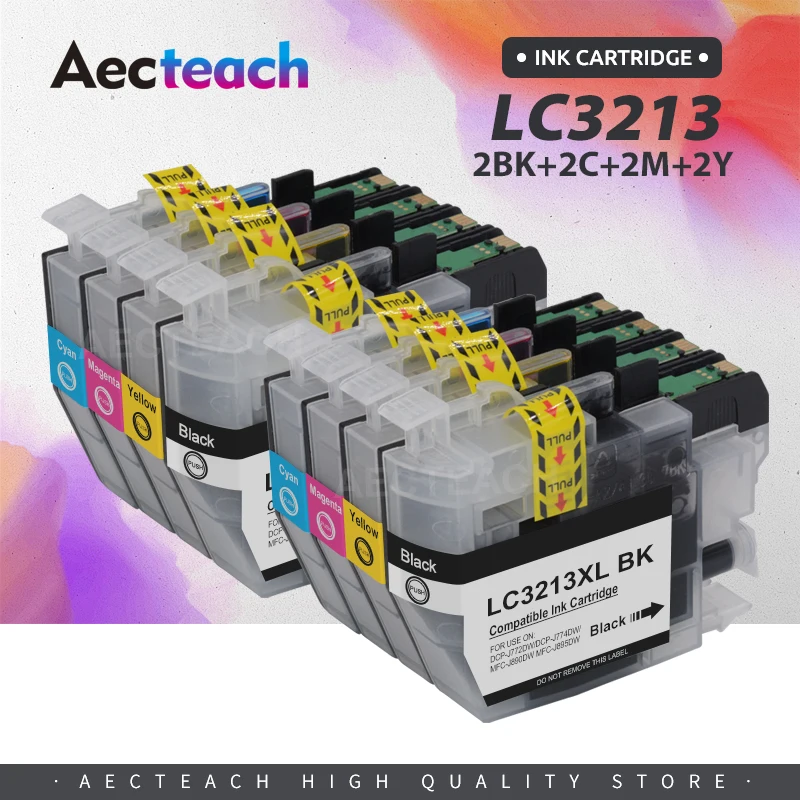 Aecteach Новый совместимый для LC3211 LC3213 чернильный картридж принтера Brother LC 3213 DCP-J772DW