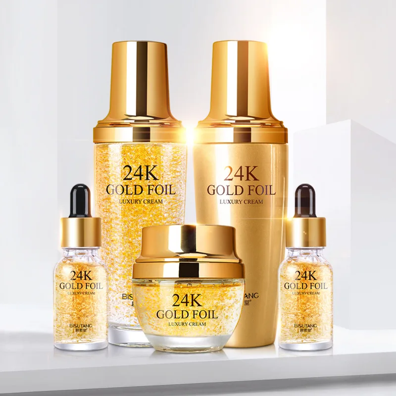 Роскошный набор из 5 предметов для ухода за кожей Bisutang 24k Gold косметический лицом