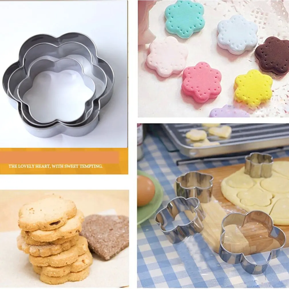 Нержавеющая сталь помадка торт выпечки формы круглое Сердце цветок звезды форма