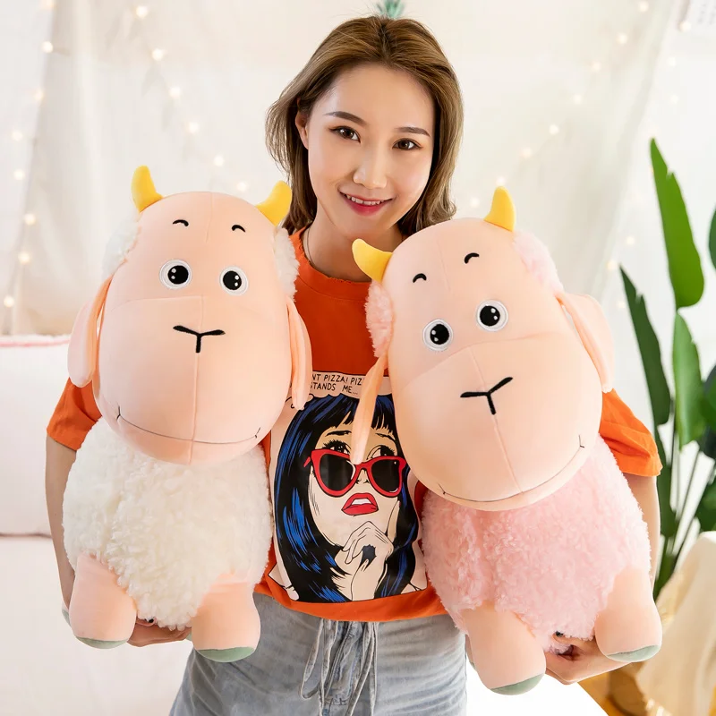 

25-50cm Nice Cute Baldness Mushroom Sheep Plush Toys Stuffed Soft Animals Pillow Dolls For Kids Girls Friends Birthday Gifts