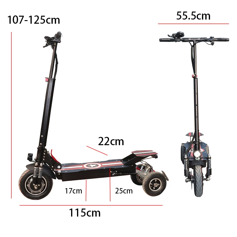 New Electric Scooter with 3 Wheels 48v1000w Front Motor Wheel Escooter for Trotinette Electrique Adult Outsider | Спорт и