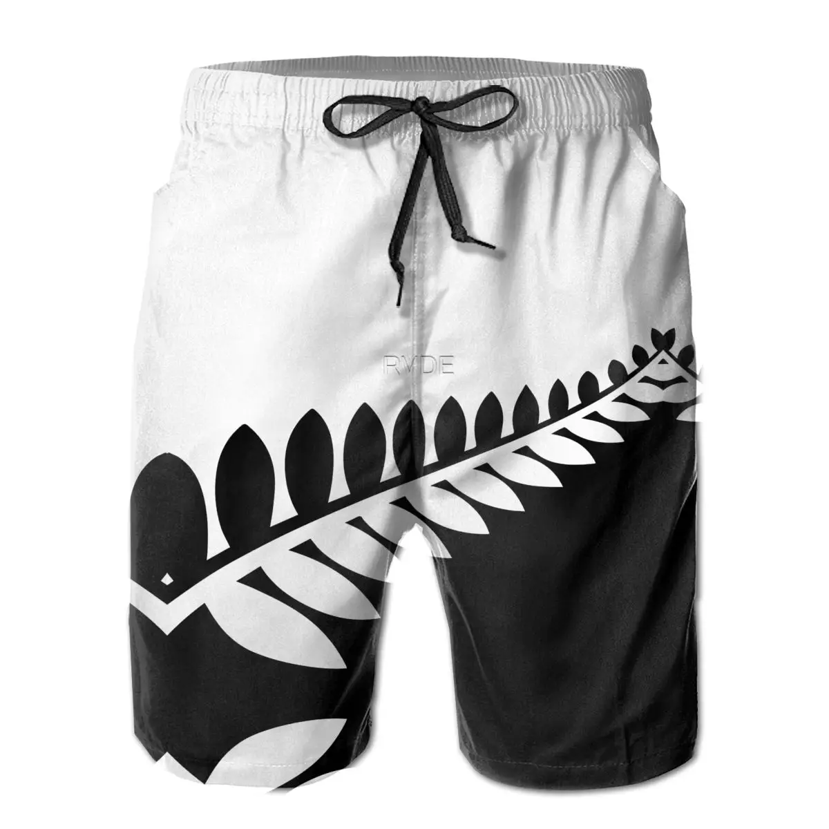 

Beach Breathable Quick Dry Nerdy R333 Loose New Zealand Black & White Flag Male Shorts