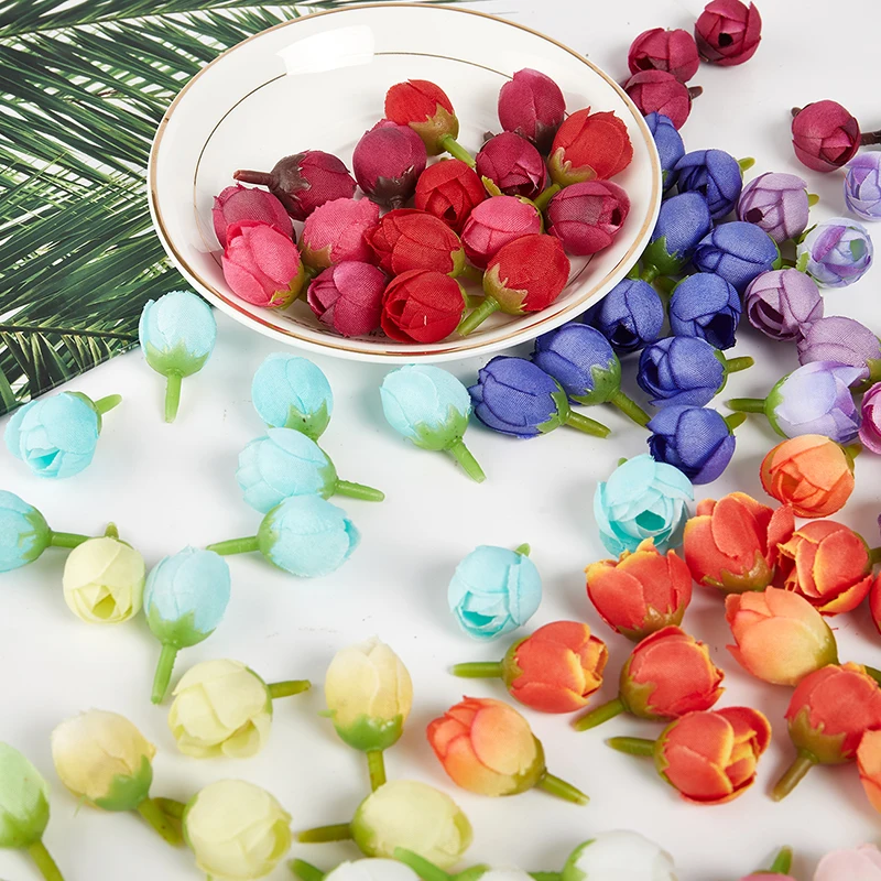 

Европейский Винтажный искусственный шелк, Чайные розы, маленькие бутоны, букет для свадьбы, дома, цветок, вечерние ринки, «сделай сам», Рожде...