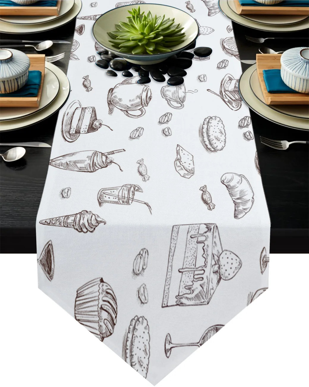 

Простой ретро стол-бегунок для еды, Свадебный декор, скатерть для торта и подстилка, праздничный декор для стола, скатерть для стола