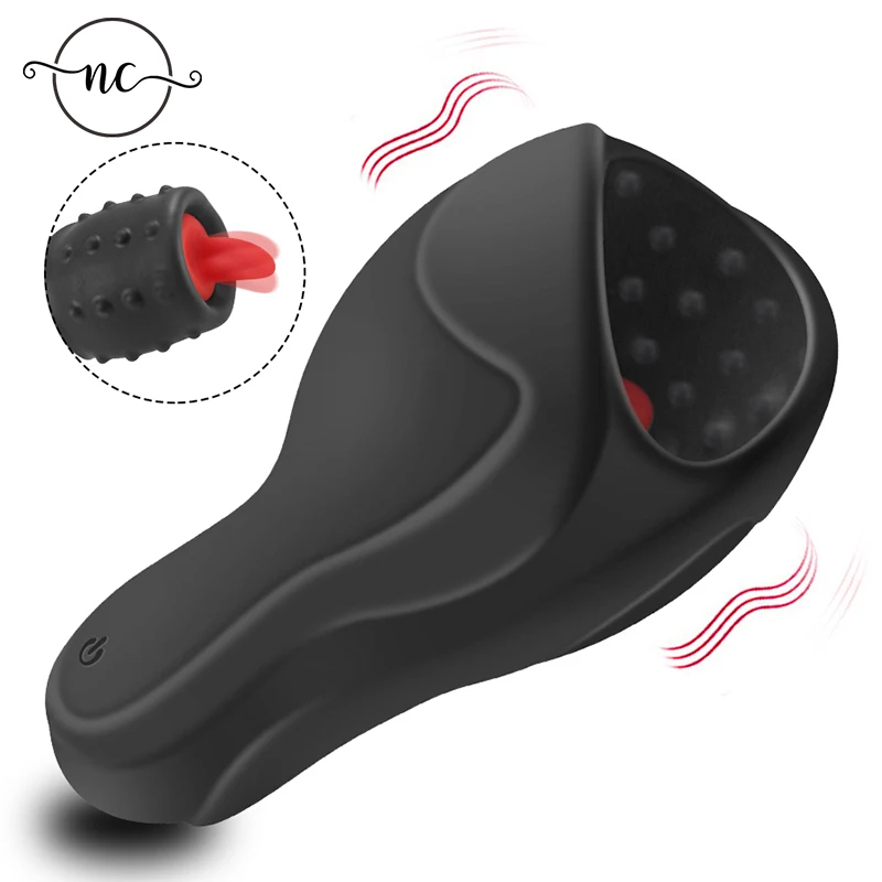 Мужской мастурбатор 6 режимов вибратор пенис тренажер задержки язык лизание