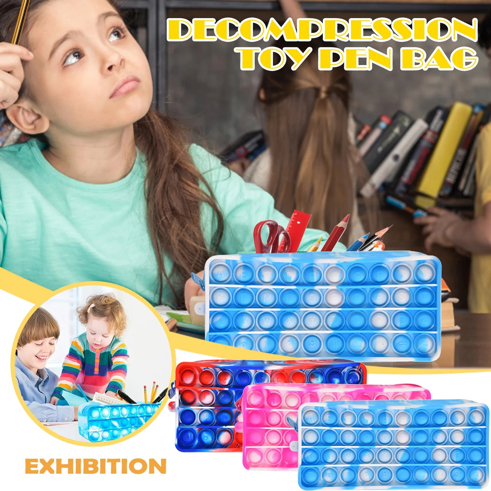 Большой популярный чехол для карандаша Простой сенсорный силиконовый пенал