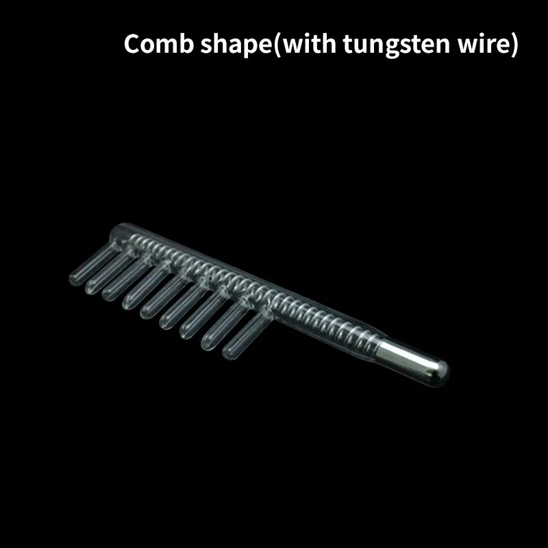 Comb (with tungsten) 7Tpye стекло Сменные трубы для высокочастотной электротерапии красота лучей палочка электроды фиолетовый луч палочка массажер пятновыводитель - Цвет: Comb (with tungsten)