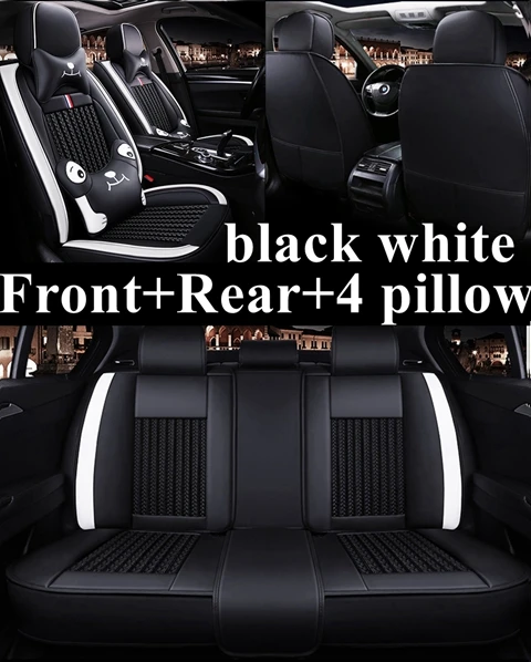 black white cartoon Чехол на сиденье автомобиля для Toyota corolla rav4 Auris chr yaris Camry avensis Honda Fit Civic Accord Suzuki Swift sx4 Fiat Punto BRAVO - Название цвета: black white cartoon