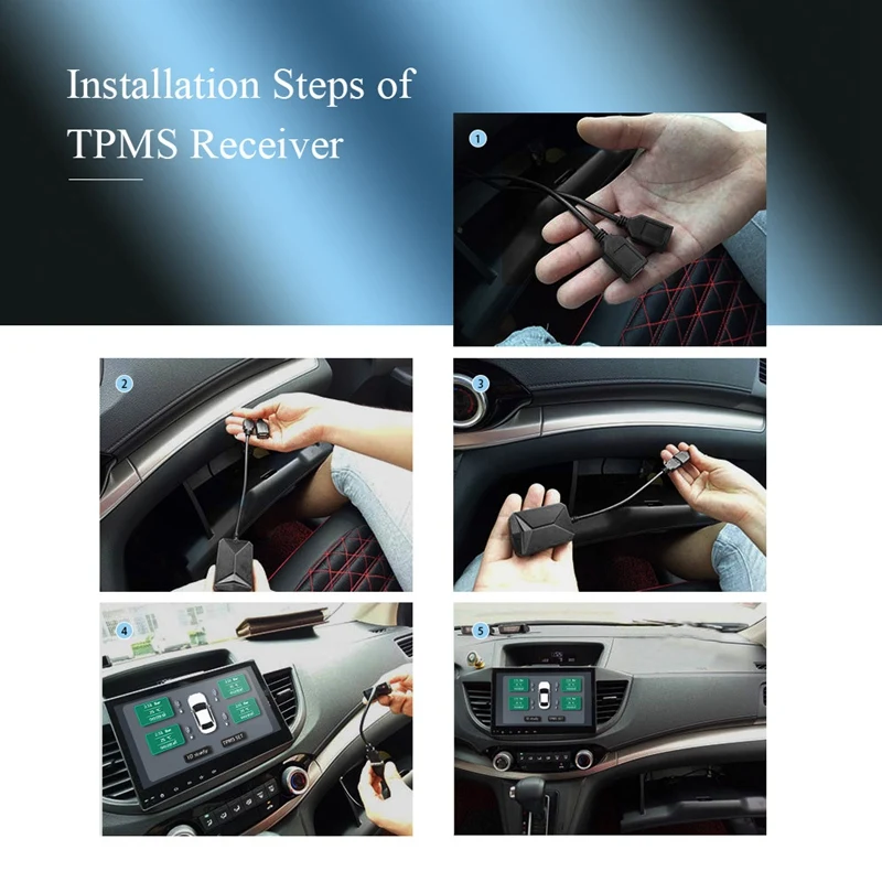 

USB TPMS External Tire Pressure Monitor Android Navigation Tire Pressure Monitoring Alarm System Wireless Transmission