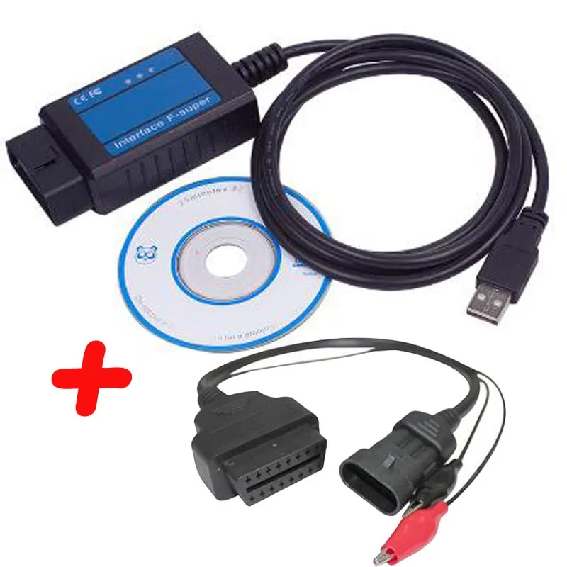 Профессиональный сканер OBD/ OBD2 для Fiat F-Super интерфейс, usb-сканер для Fiat/Alfa Romeo/Lancia с 3 контактами
