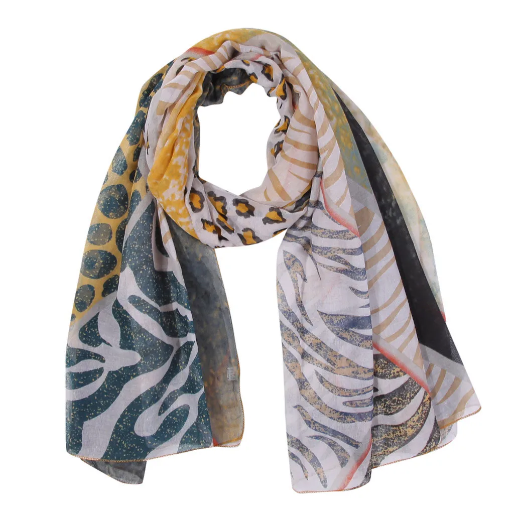 2019 Новая женская шаль Парижская пряжа Весна Осень Леопардовый принт шарфы Шарф