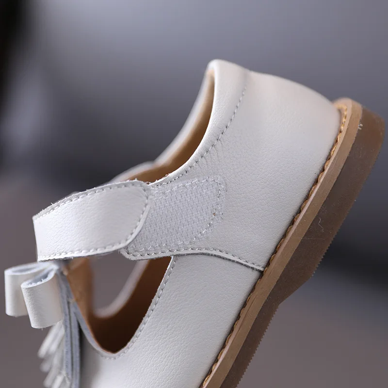 

13-18cm Princess Kids Genuine Leather Shoes Tassel Fashion Casual Flats Shoes For 3-6Years Old Children Brogue Spring Shoes