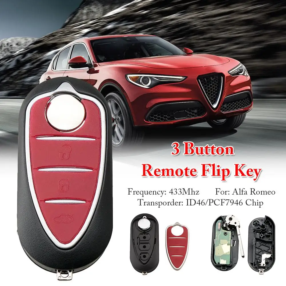 Дистанционный ключ для Alfa Romeo 433 МГц чип ID46/PCF7946 3 кнопки автомобилей Giulietta 2010 |