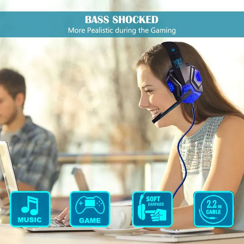 Профессиональный светодиодный светильник игровые наушники для компьютера PS4