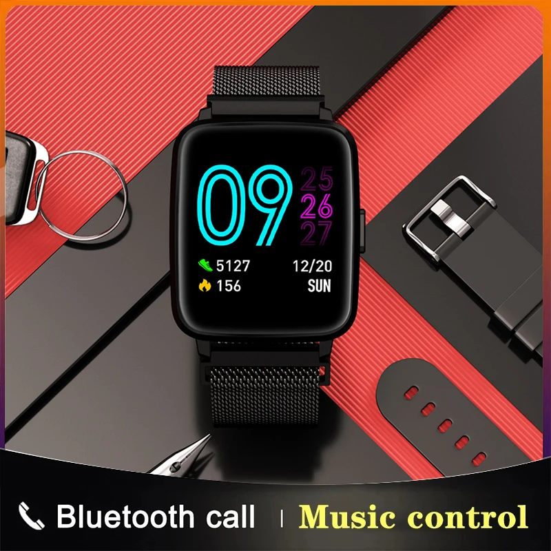 Новые смарт часы Bluetooth вызова для мужчин полный сенсорный экран мониторинга