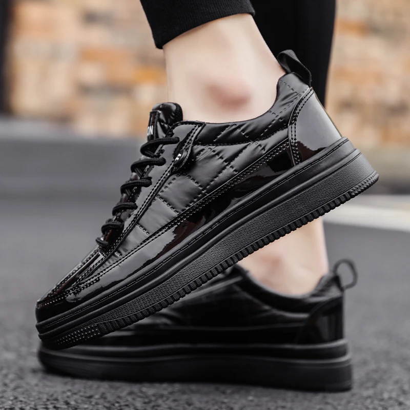 Shoes Men Sneakers Tenis Masculino Breathable Leather High Top Sneakers Non-slip Men Tennis Shoes Platform Gym Shoes Zapatillas