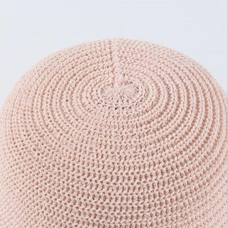 

SHALUOTAOTAO New Women's Hat Spring Fashion Knitted Bucket Hats Elegant Brands Simple Sombrero Trendy Collapsible Sunhat Summer