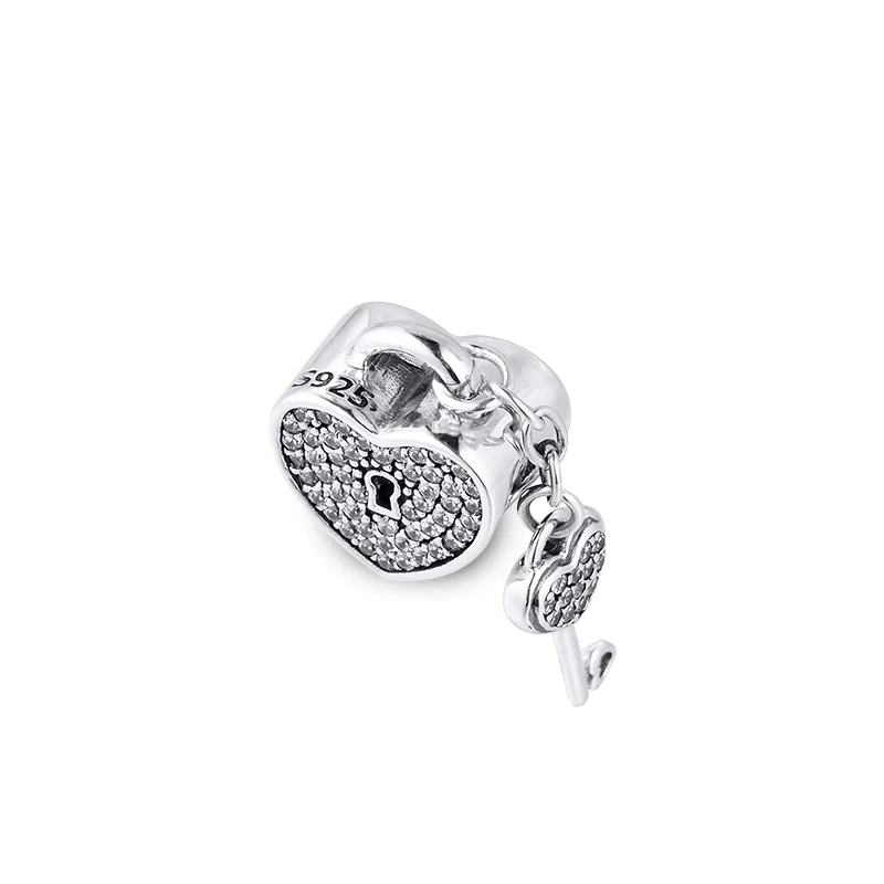 Подходящие для браслета Pandora Подвески из серебра 925 пробы замок любви