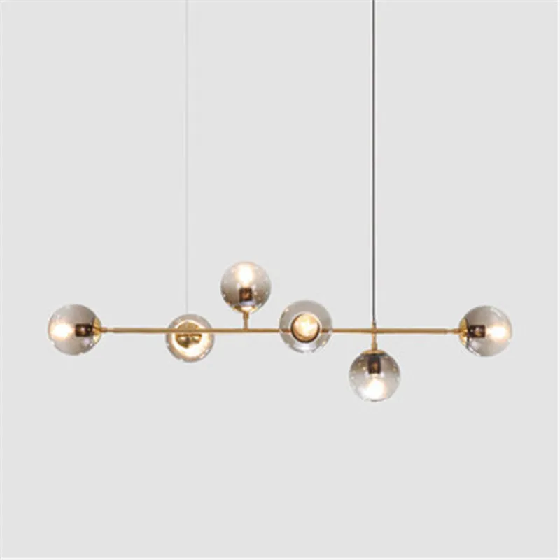 

Скандинавская Люстра для гостиной, простая современная люстра Magic Bean с молекулярным стеклянным шаром, Горизонтальная и вертикальная люстра...