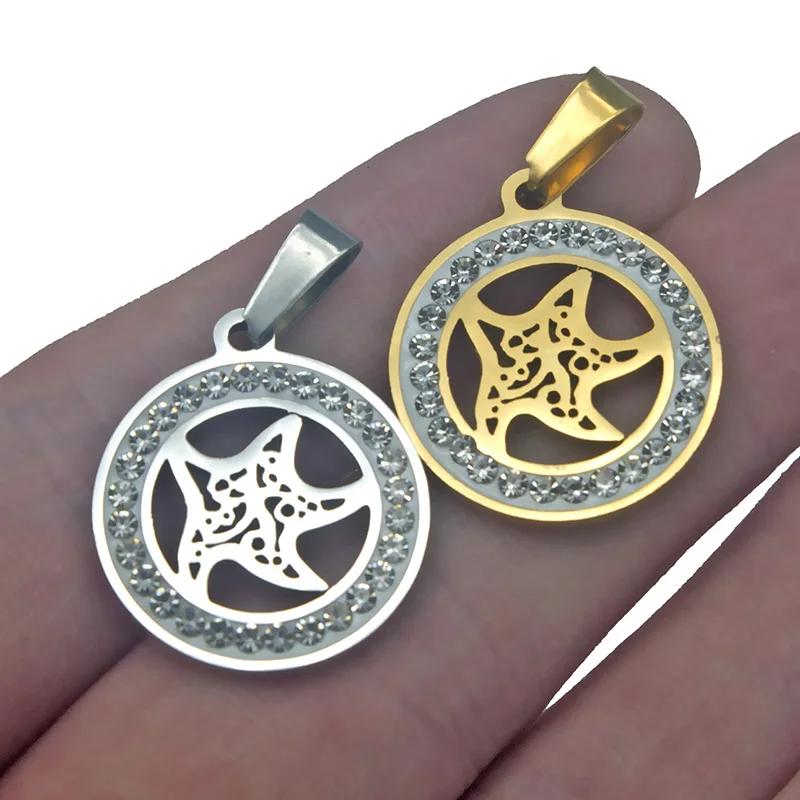 1 шт./лот Подвески с цирконом Морская звезда морская раковина Пляжная Подвеска из