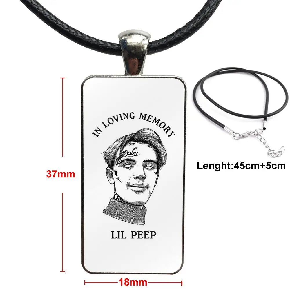 Lil Peep Bo Jewelry с покрытием из нержавеющей стали колье кабошоном Длинная подвеска