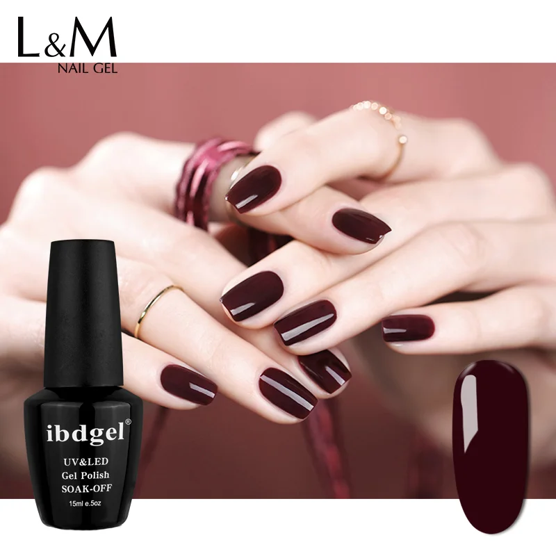 1 pc Nails Gel Polish Classic Red Soak Off Wine Red Color seires UV led lamp Hight quality Long Lasting Gel polish art nail