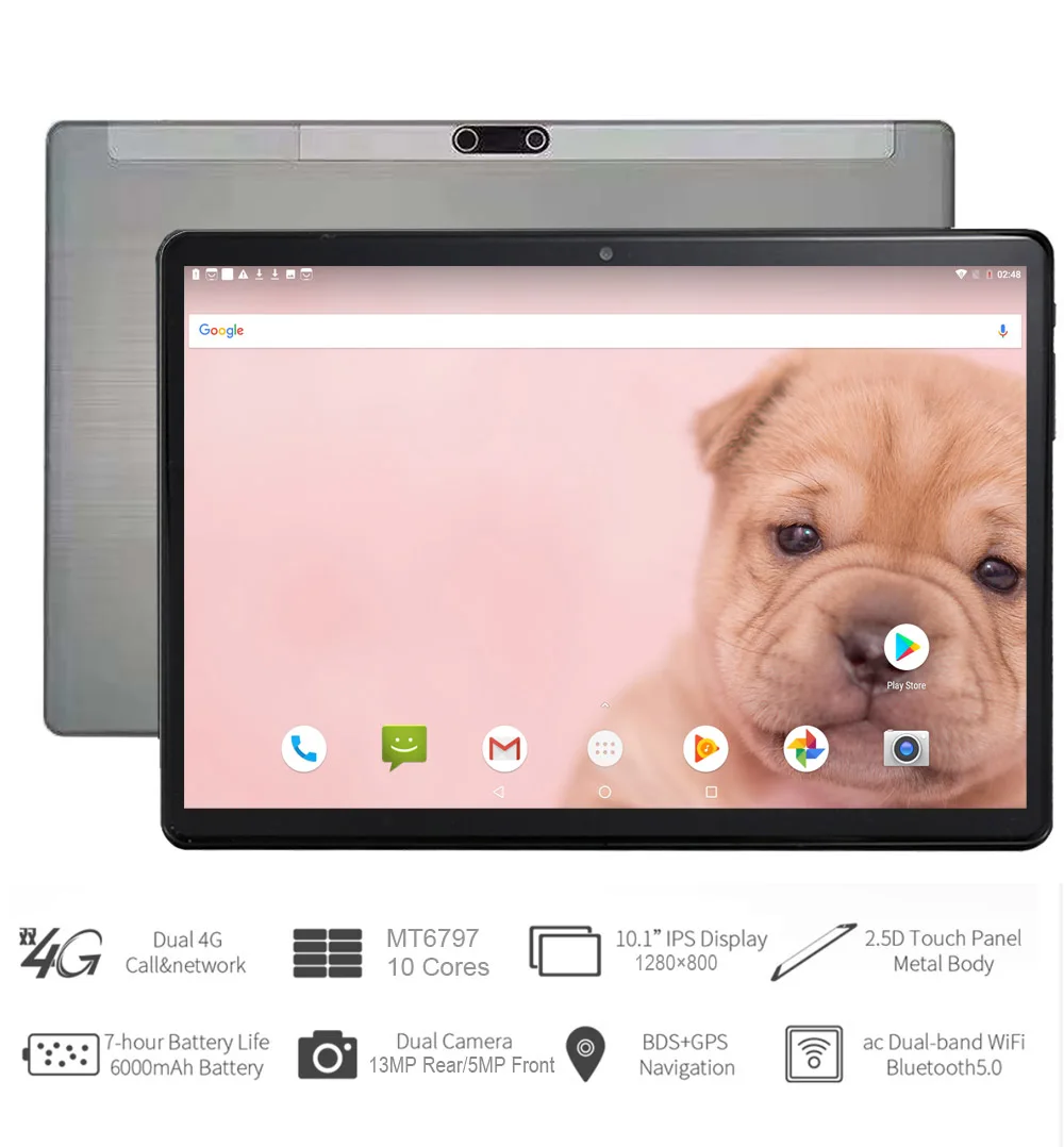 Планшет с 10 1-дюймовым дисплеем десятиядерным процессором ОЗУ 6 ГБ ПЗУ 64 4G/3g Android 9 |