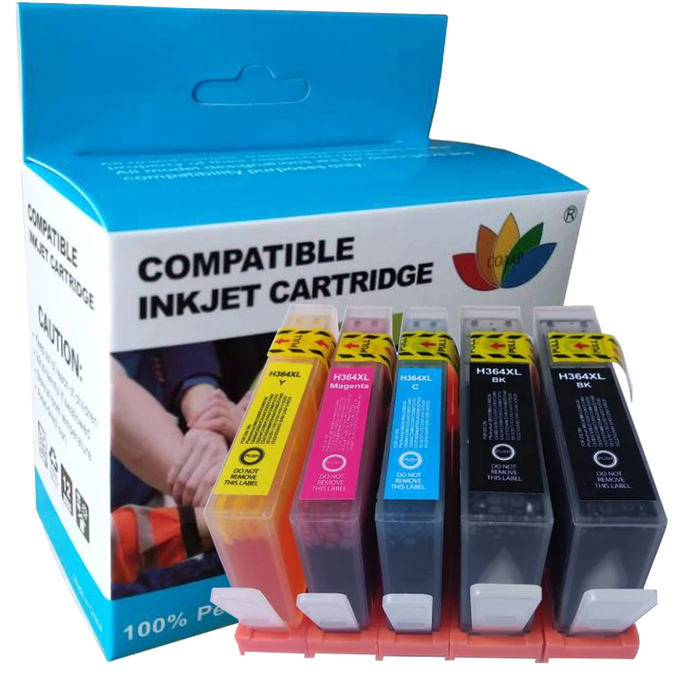5х совместимый чернильный картридж 364XL для принтера HP DESKJET 3070A 3520 3522 PHOTOSMART D5460 C6300