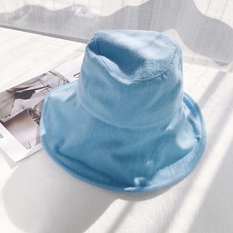 

2020 Summer Sun Fisherman Hat Female Art Hat Korean Version Sun Hat Basin Hat Small Fresh Outdoor Simple Solid Color Bucket Cap
