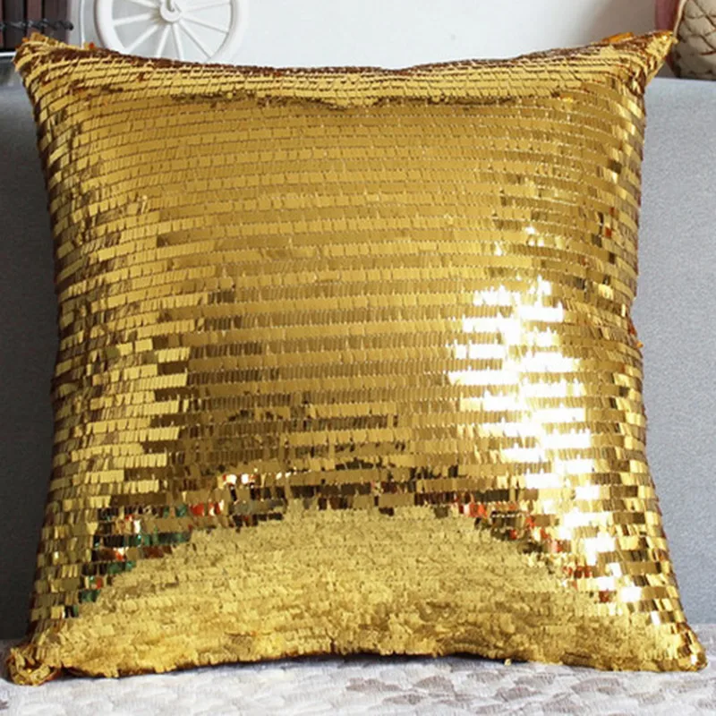 gold Серебряный Блестящий красный свадебный чехол для подушки/винно-красный чехол для подушки подарок на день рождения/Шикарный чехол для подушки для дивана - Цвет: gold