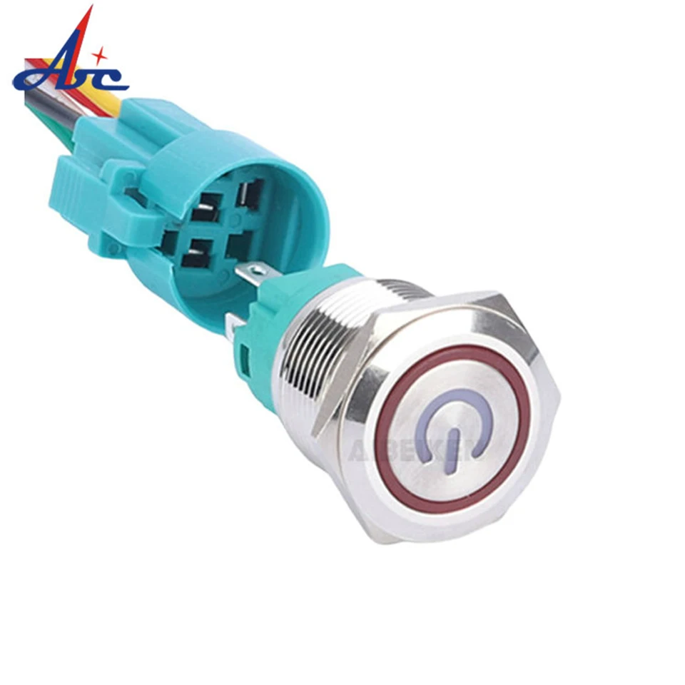 Водонепроницаемая Кнопка 19 мм латунный дверной Звонок переключатель пучок