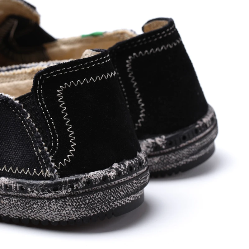 Новые осенние мужские парусиновые туфли удобные холщовые на плоской подошве без
