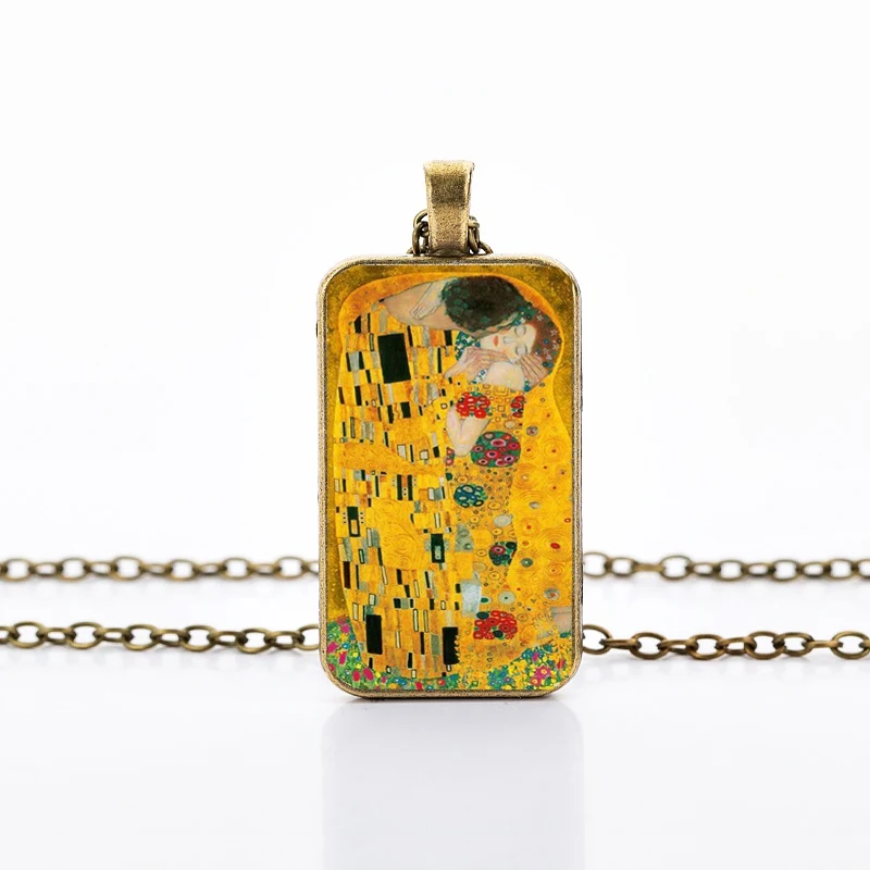 Классическое ожерелье с поцелуями Густава Климта со стеклянным куполом