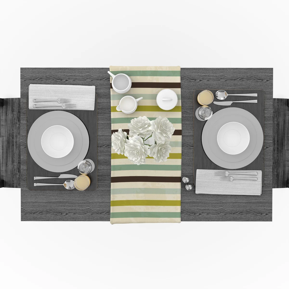 Ретро Цвет линии точки желтая настольная дорожка современный льняные и