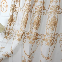 european style high end embroidered window screens white curtains for living room bedroom balcony cotton thread embroidered