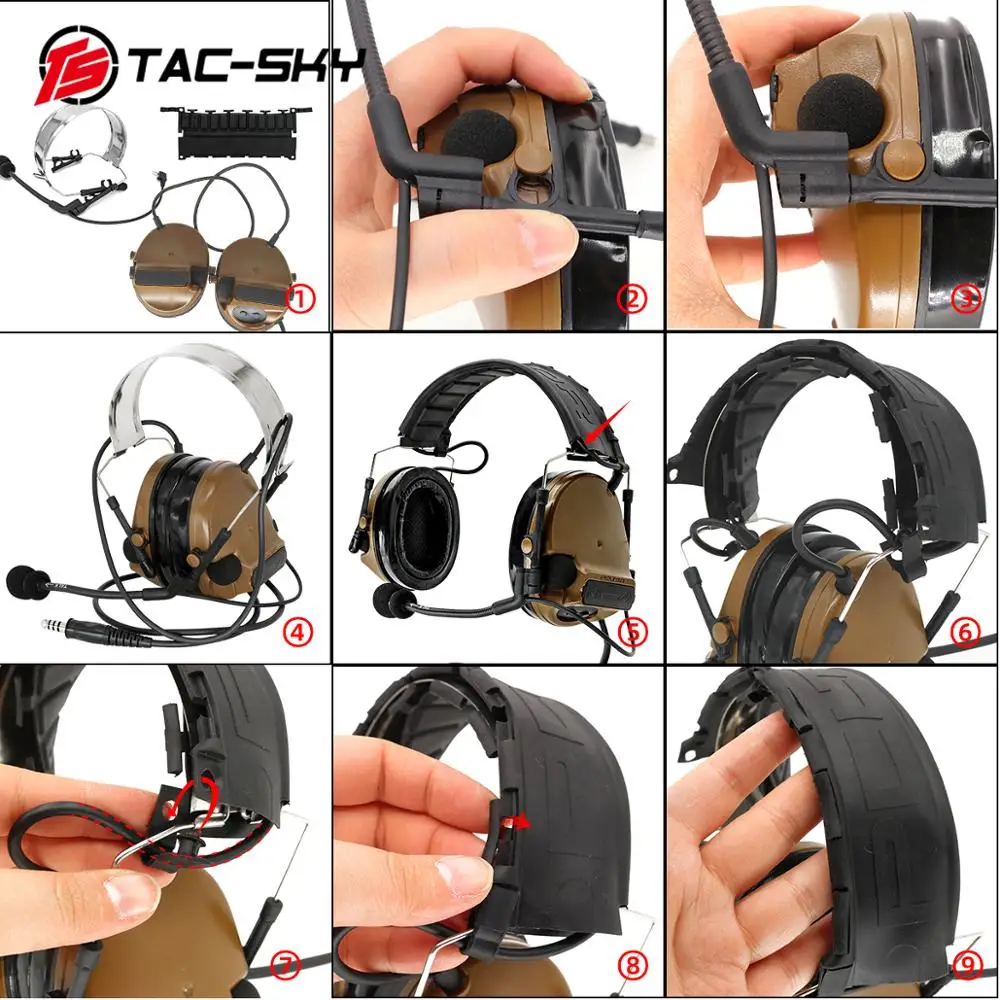 TAC-SKY Тактический bluetooth гарнитуры Быстрый Ops Core Шлем АРК COMTAC кронштейн и Новый