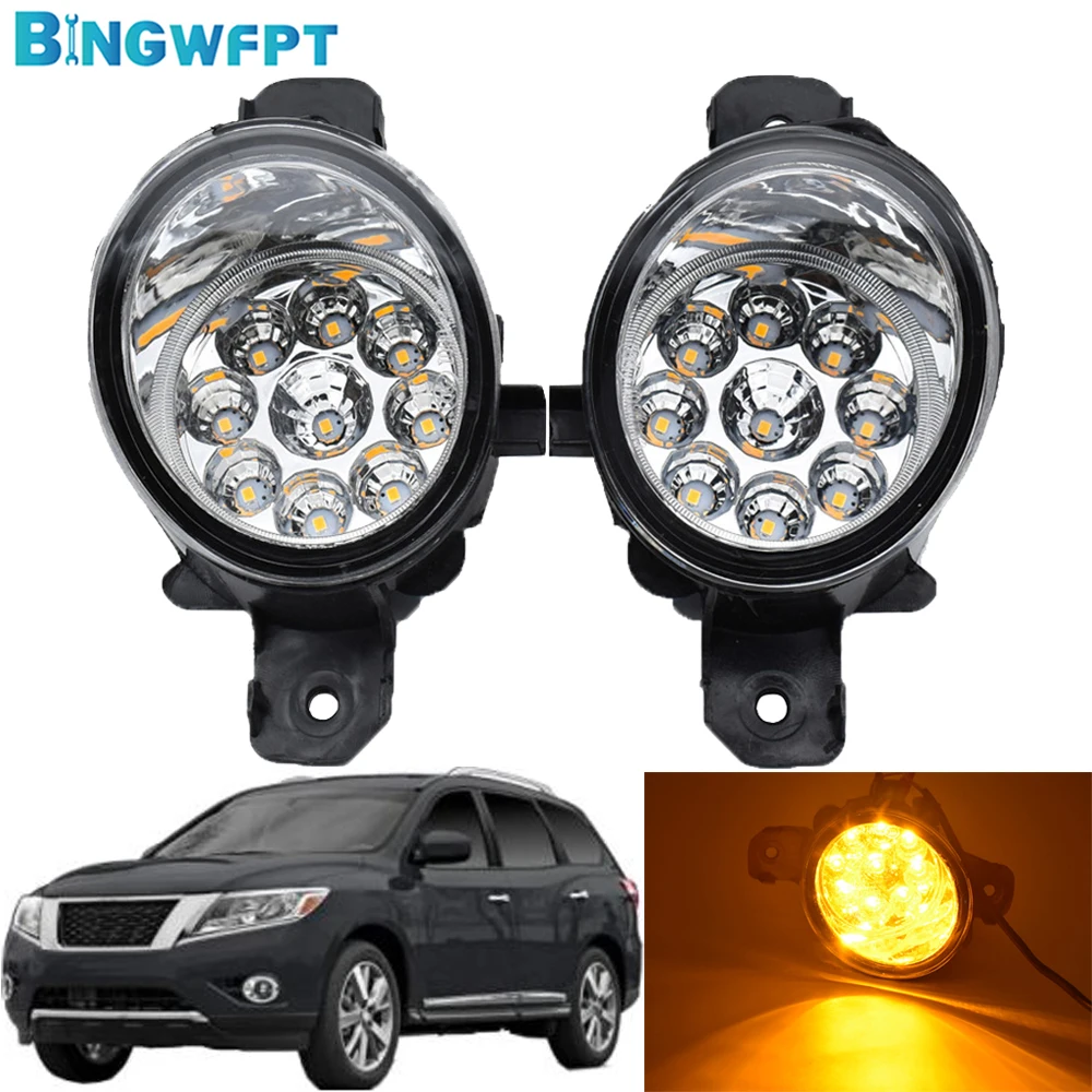 

2pcs/lot Daytime Running Light Car H11 12V LED Bulb Fog Light Fog Lamp DRL For Nissan Pathfinder 2013 2014