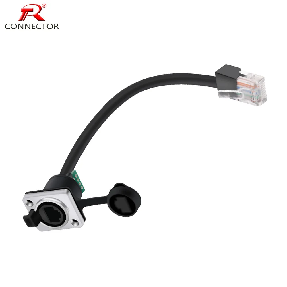 4 шт. RJ45 8p8c водонепроницаемый разъем штекер гнездо кабель 15 см тип крепления