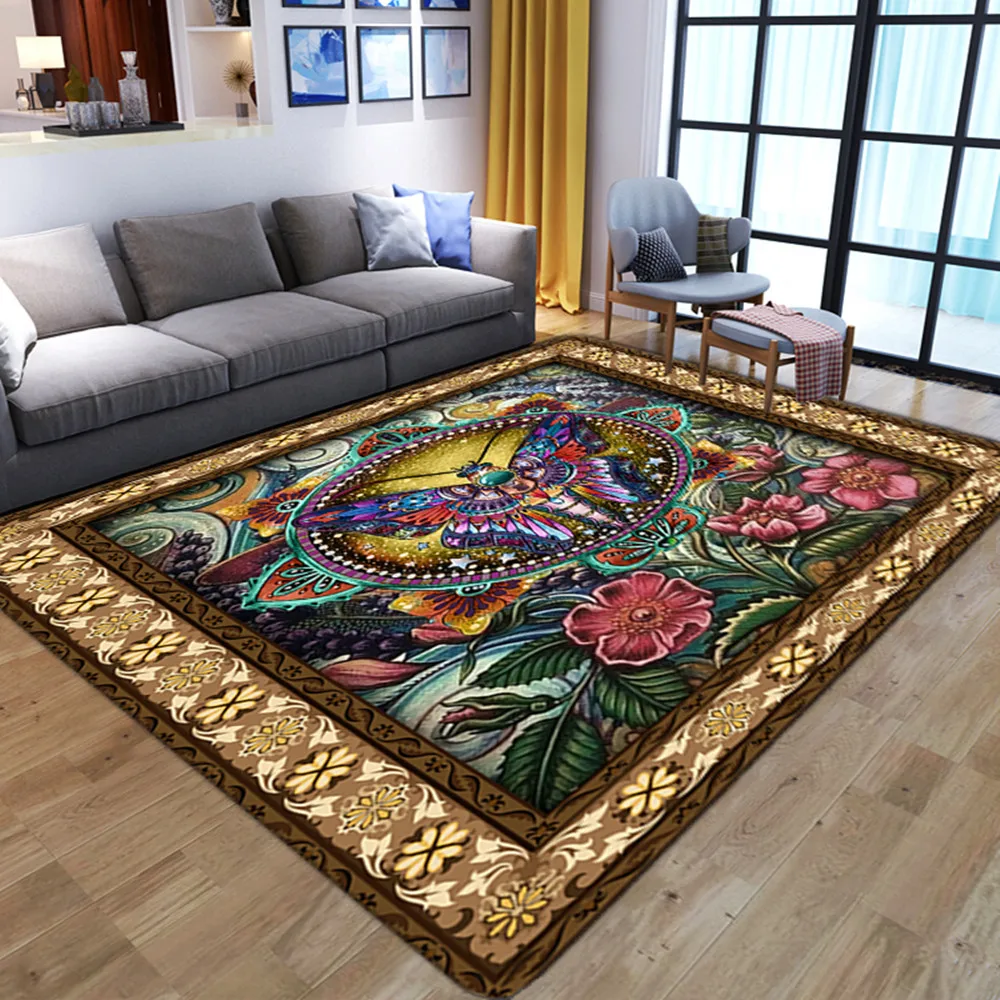 

Classical floral Carpets For Living Room bedroom bedside Decoration Soft non-slip Bathroom Rug Floor Mat Kids Room play area Rug