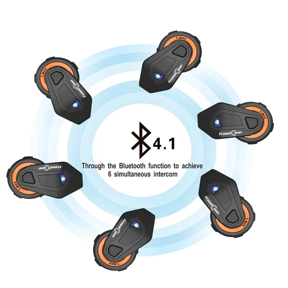 Гарнитура для мотоциклетного шлема FreedConn Bluetooth IP65 5 В 1000 м|interphone headset|helmet intercom6 riders |